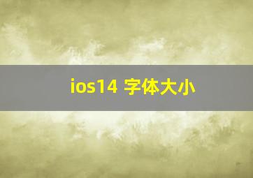 ios14 字体大小